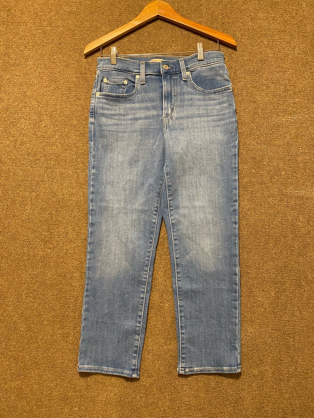 Levi's 724 High Rise Straight Crop Jeans Size 29 Medium Wash